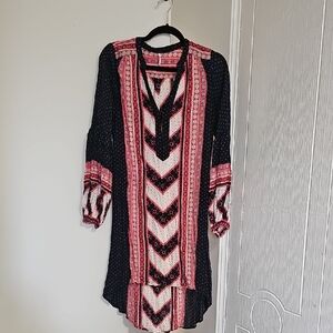 Free People Lightweight Bandana Dress Red/Navy XS